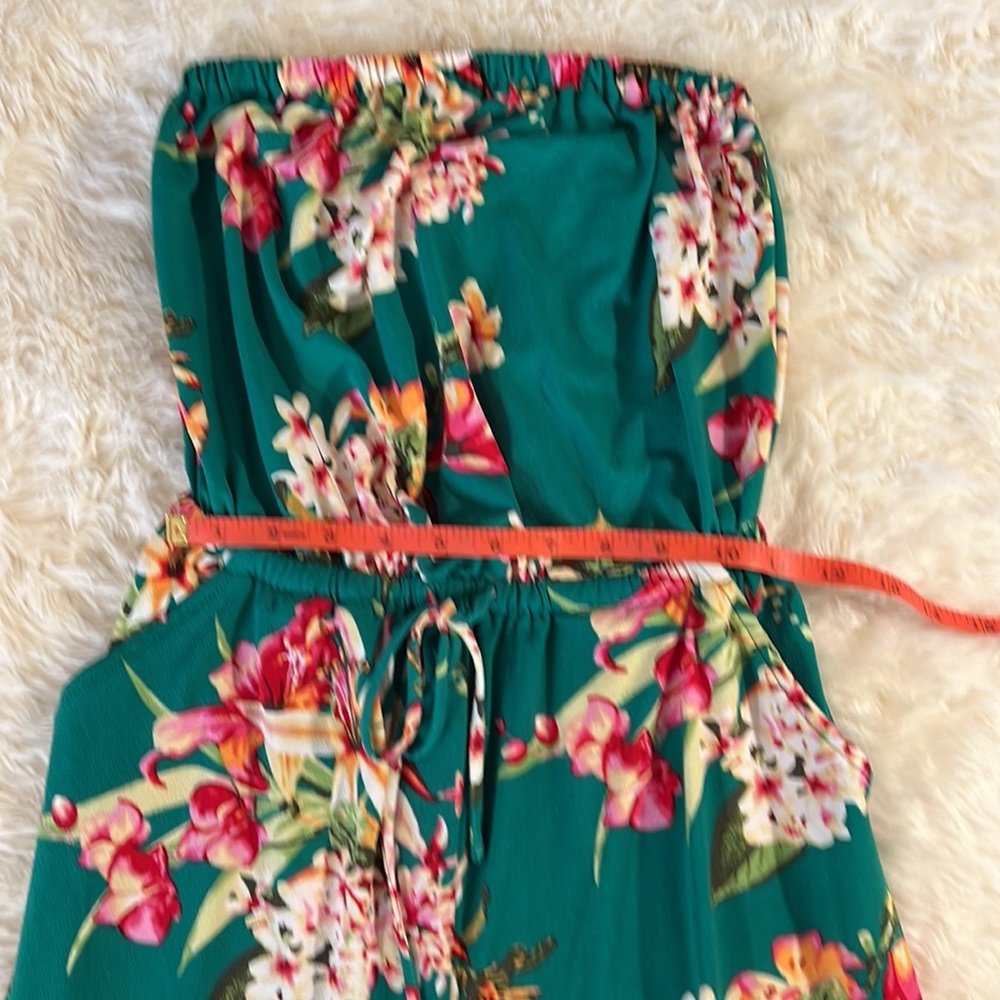Express Green Floral Jumpsuit Wide Leg Size XXS - Picture 5 of 8
